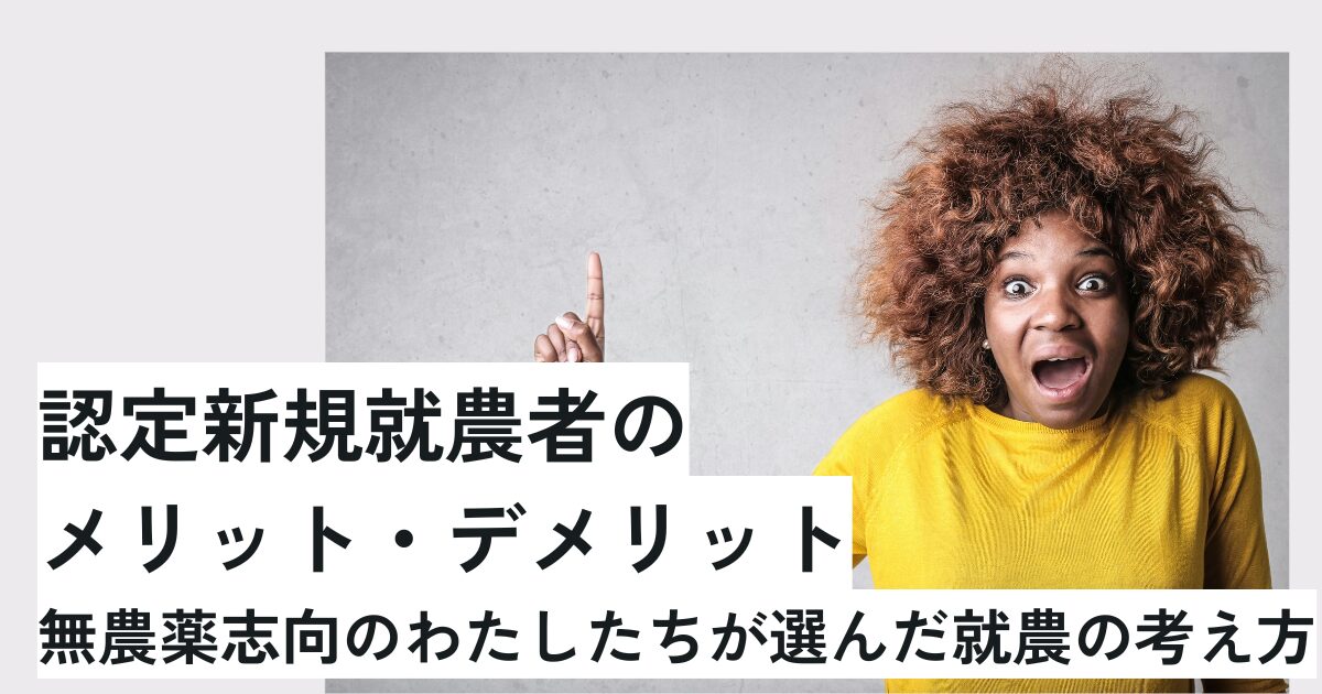 認定新規就農者のメリット・デメリット｜無農薬志向のわたしたちが選んだ就農の考え方